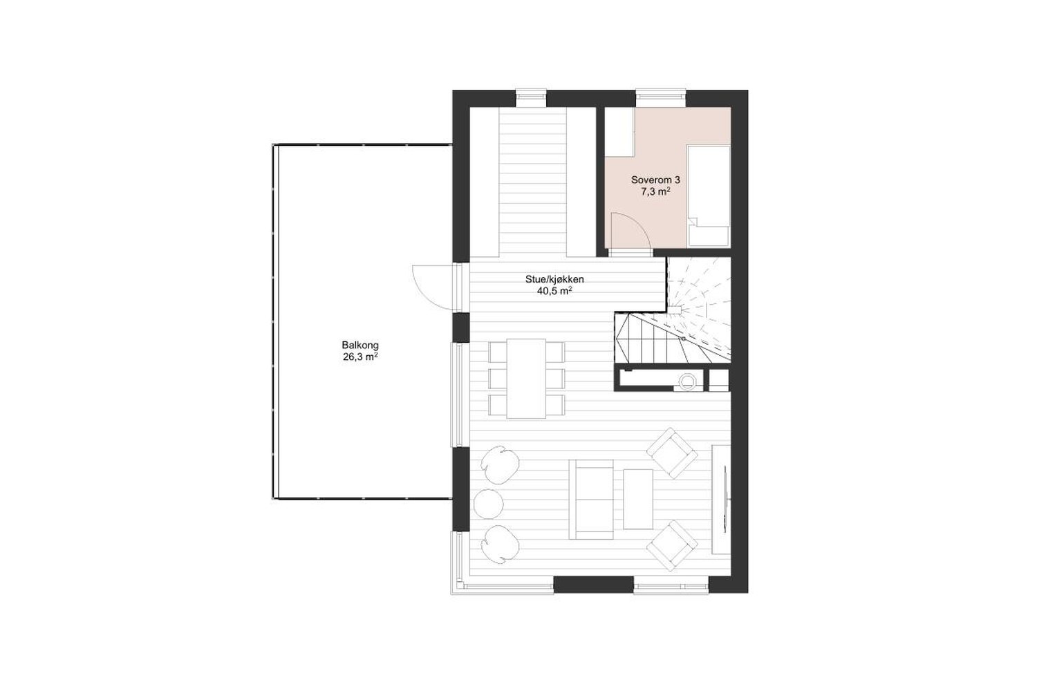Tverreggi — plantegning 2
