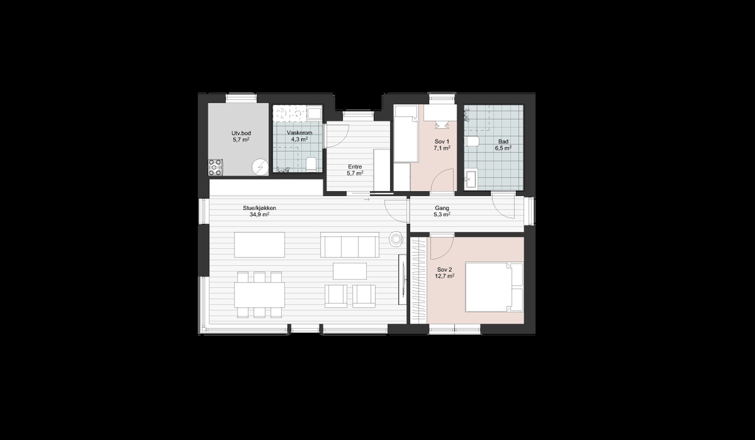 Veslehøa — plantegning 1